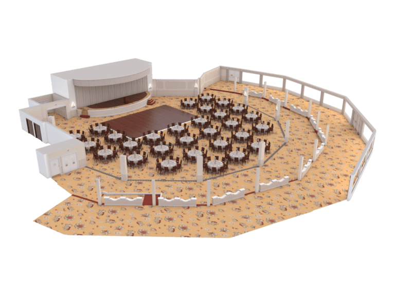 Ballroom banquet set-up 3D floorplan