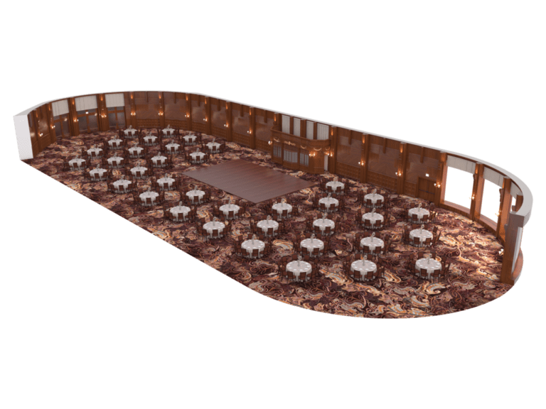 Crown Room banquet set-up 3D floorplan