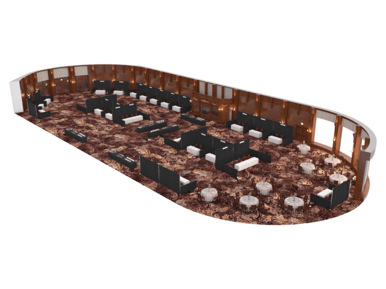 Crown Room exhibition set-up 3D floorplan