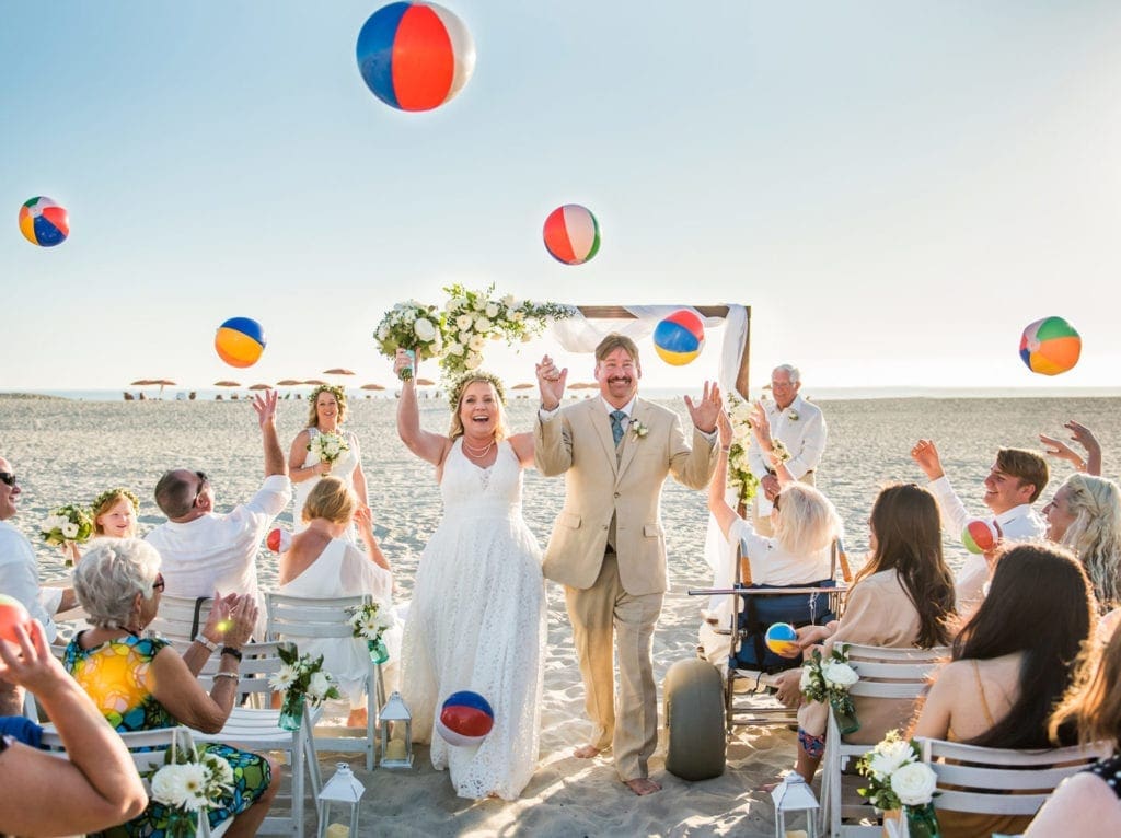 fun beach wedding