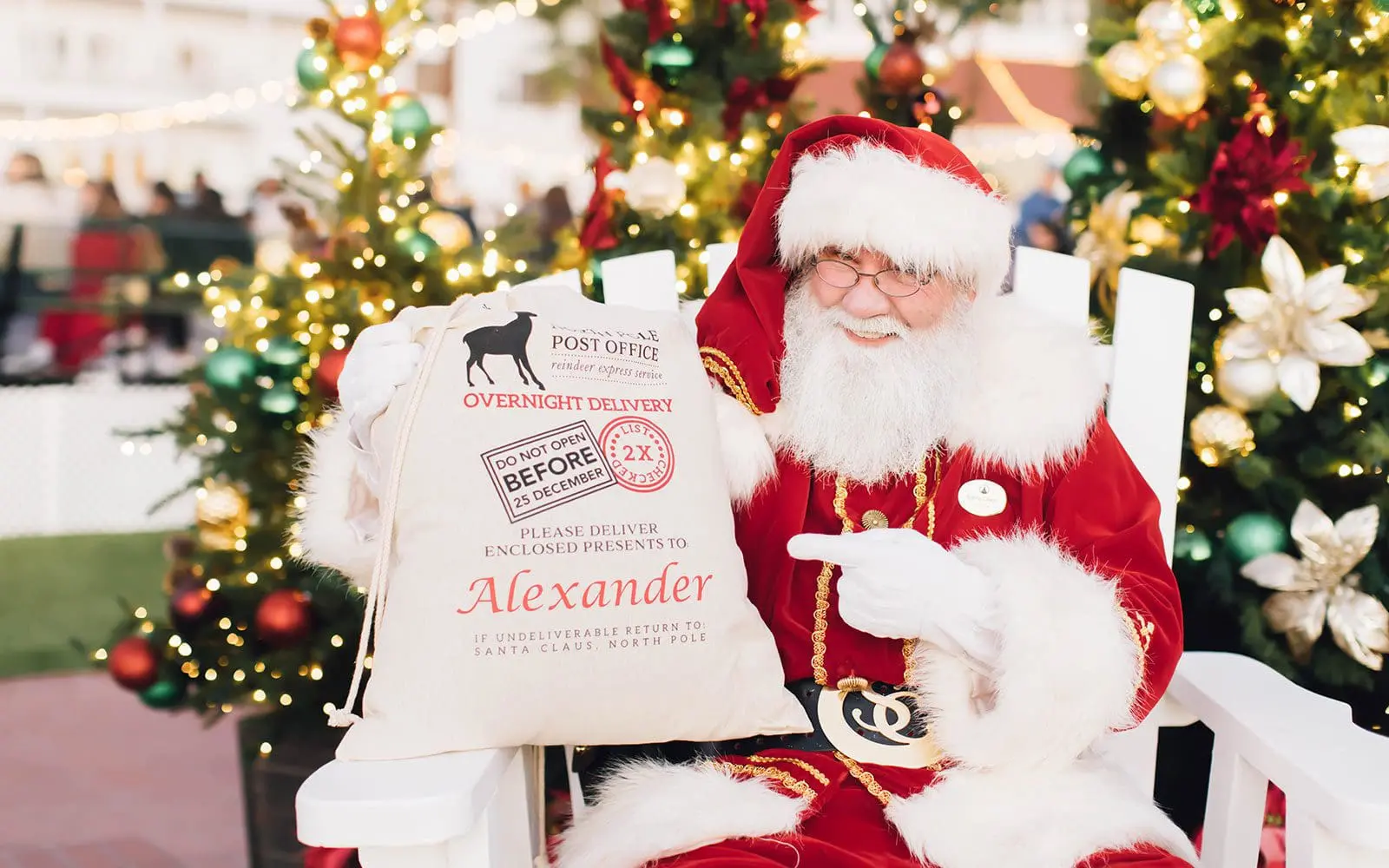 Santa with gift bag