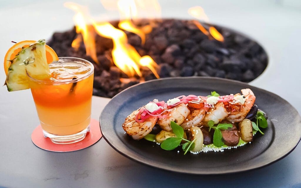 Sun Deck shrimp and cocktail