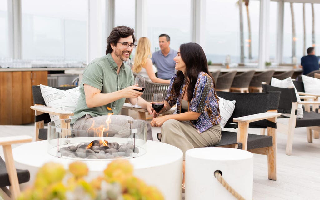 Couple at Ocean Club fire pit