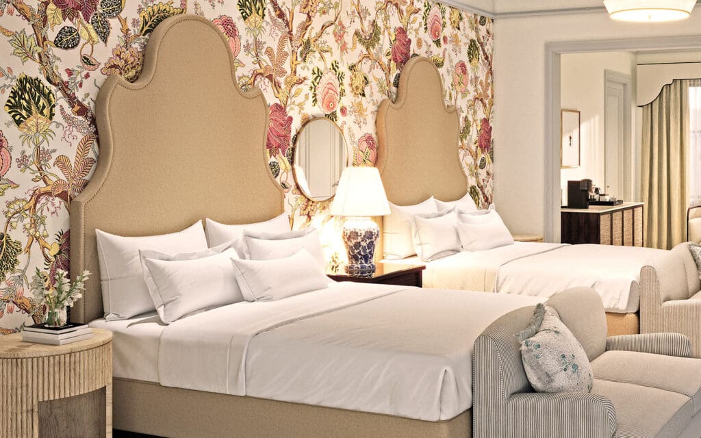 Victorian Room rendering with 2 Queen Beds